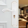 Black bedroom interior room door, solid wood door, door handle, silent door lock, mechanical door lock, lock, household universal type Specification image